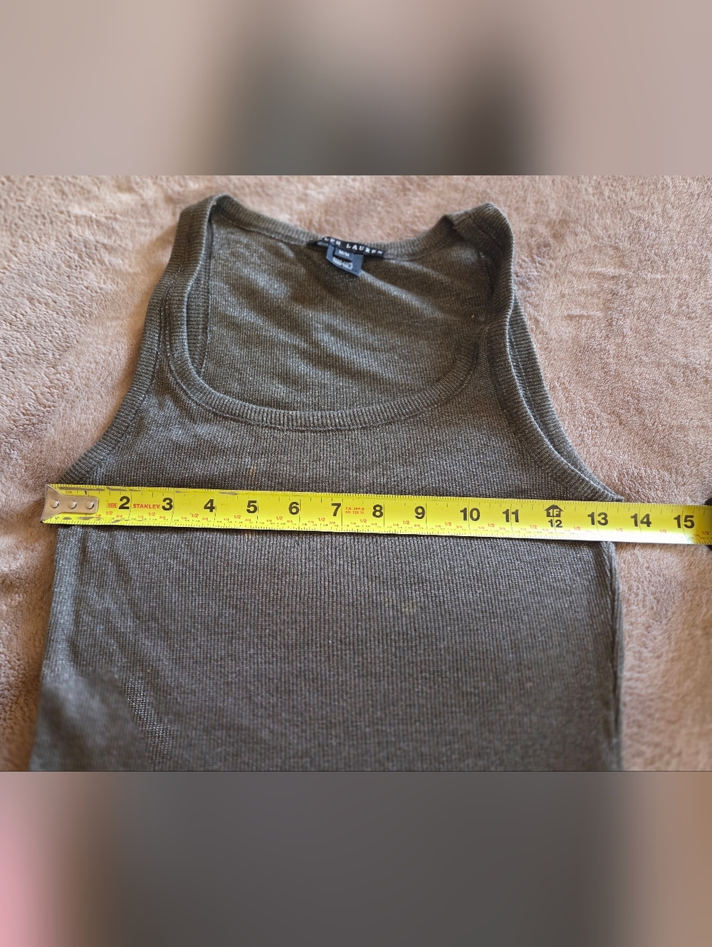 Ralph lauren black label shimmer tank top size medium cotton blend - Picture 9 of 9